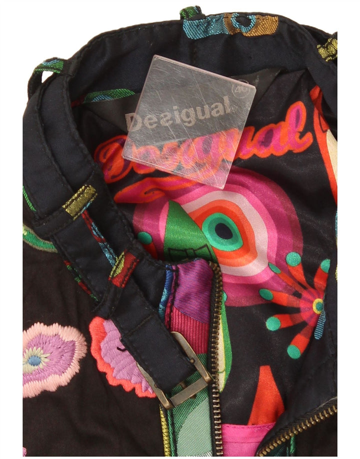Desigual Jaqueta bomber feminina com padrão abstrato EU 46 XL multicolorida