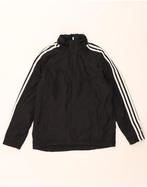 Jaqueta corta-vento com capuz Adidas meninos 13-14 anos preto poliéster