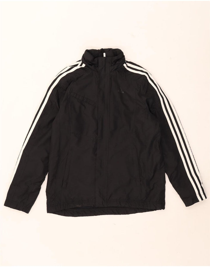 Jaqueta corta-vento com capuz Adidas meninos 13-14 anos preto poliéster