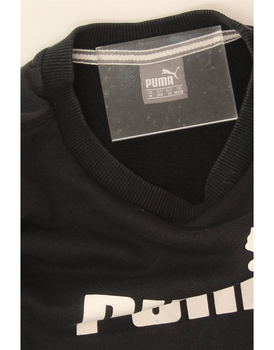 PUMA Girls Graphic Sweatshirt Jumper 9-10 Years Black Cotton Vintage Puma and Second-Hand Puma from Messina Hembry 