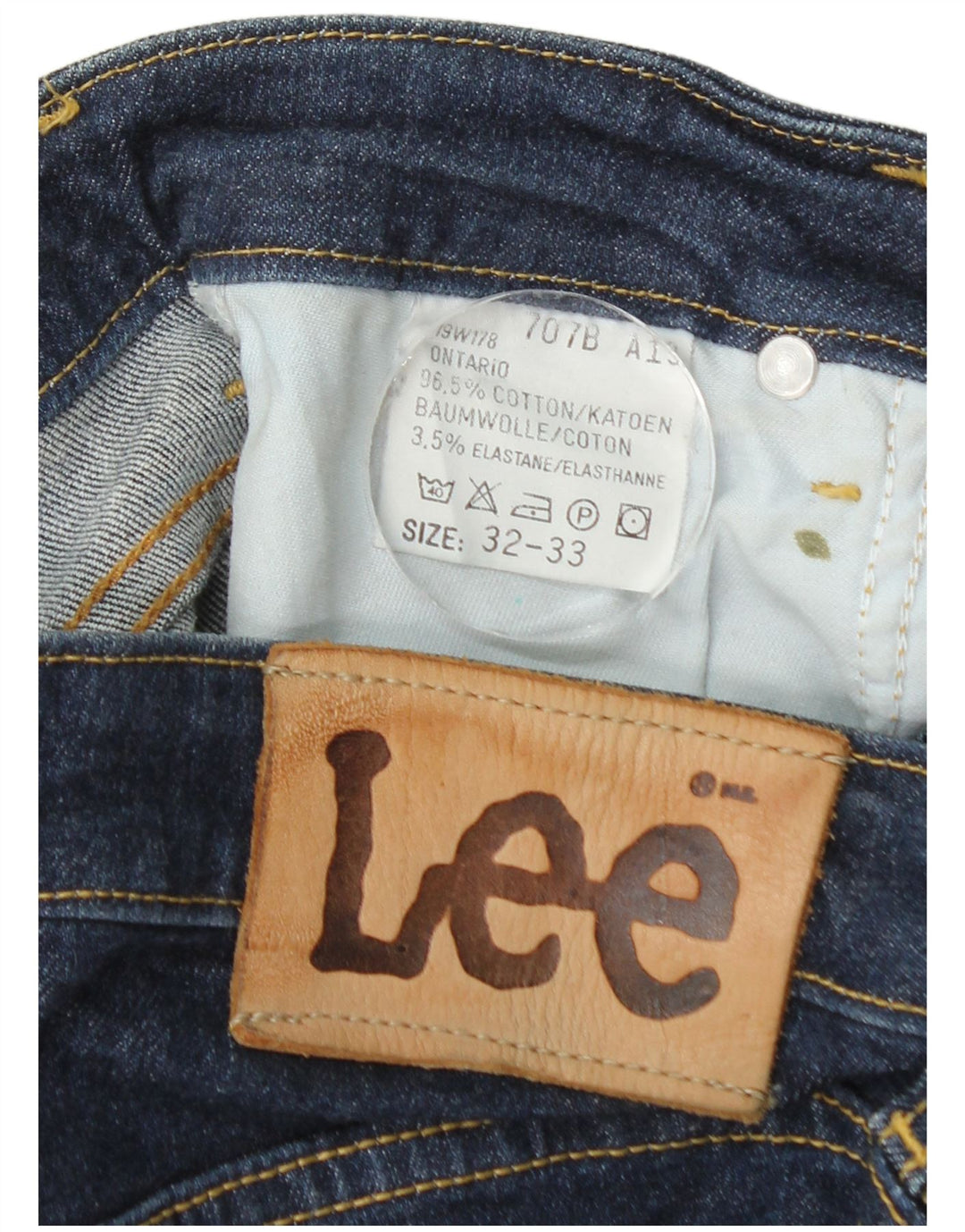 Lee Womens Skinny Jeans W32 L33 Azul Marinho Algodão