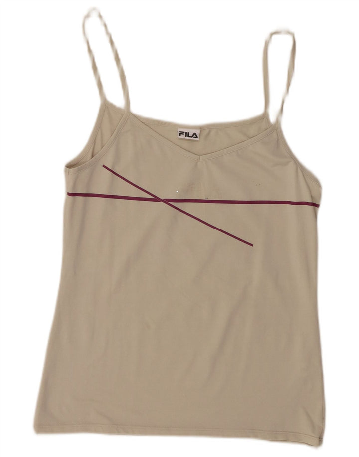 Fila Womens Crop Cami Top UK 14 Grande Bege Poliamida
