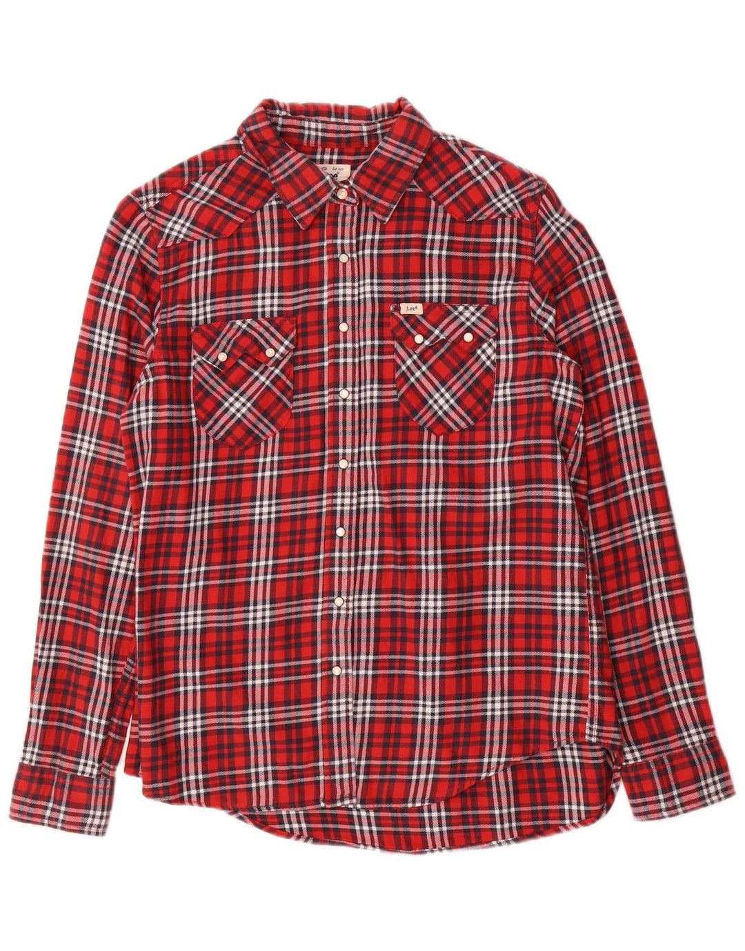Camisa feminina de flanela Lee UK 16 grande xadrez vermelho