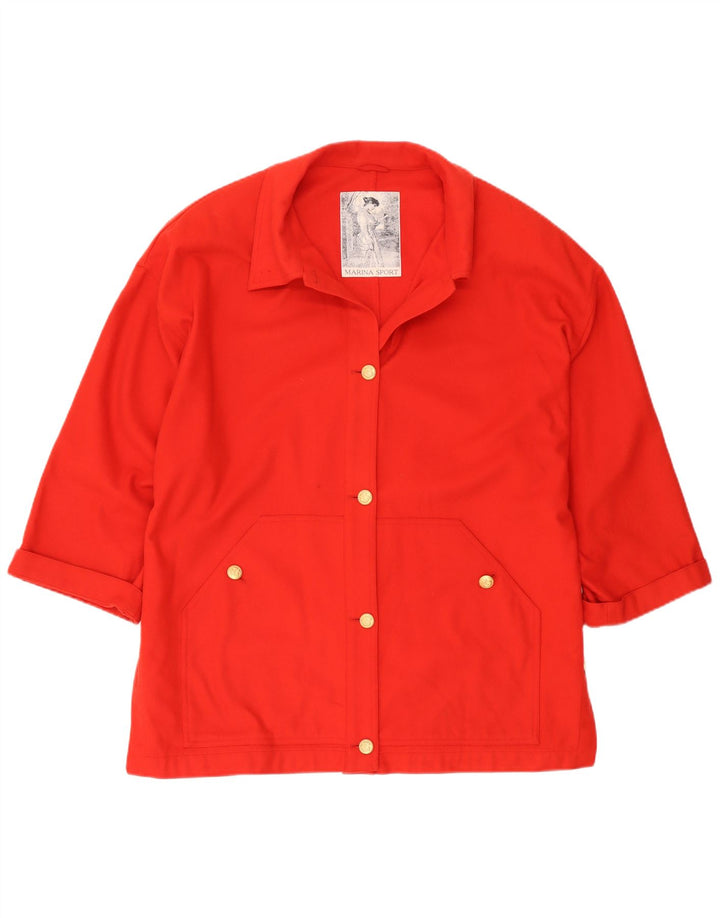 Jaqueta Shacket Feminina Marina Sport Manga 3/4 Tamanho 21 Médio Vermelho
