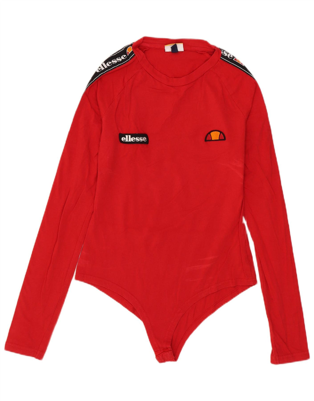 Body gráfico feminino Ellesse UK 10 pequeno algodão colorblock vermelho