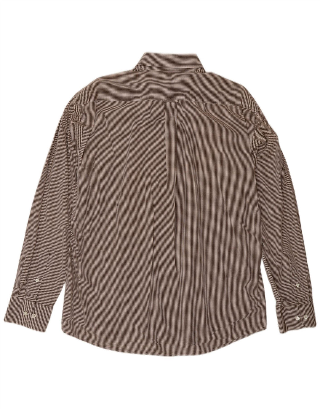 Camisa masculina GANT grande de algodão xadrez marrom