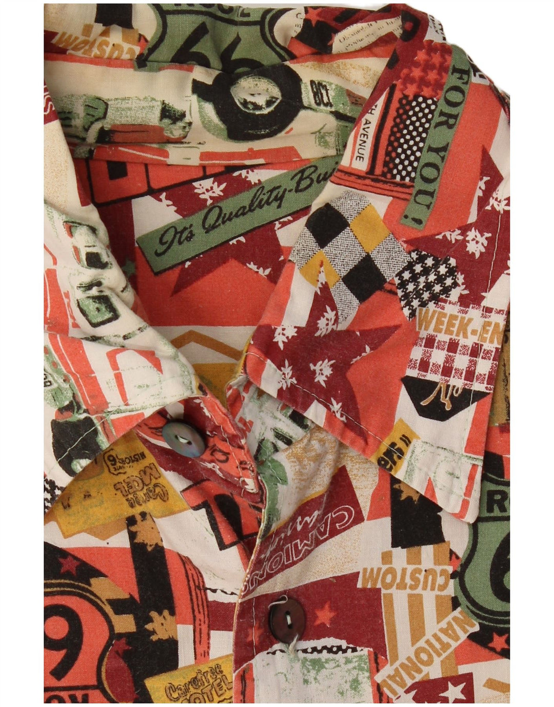 Camisa masculina VINTAGE com padrão abstrato 2XL multicolorida