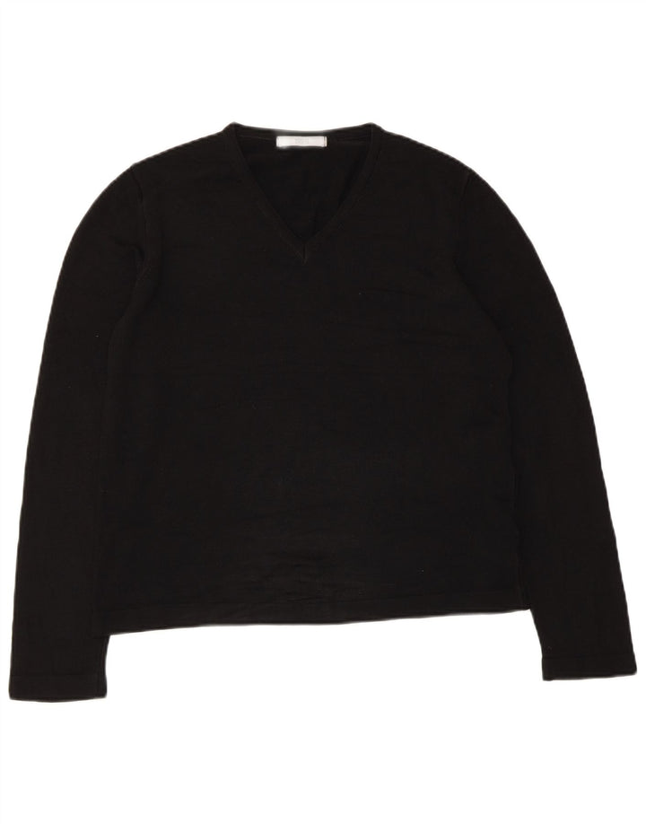 Top cropped feminino Marks & Spencer manga comprida Reino Unido 14 médio preto acrílico