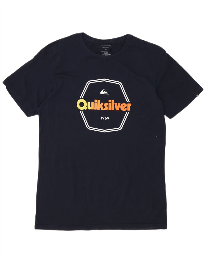 Camiseta masculina Quiksilver Regular Fit gráfica grande azul marinho