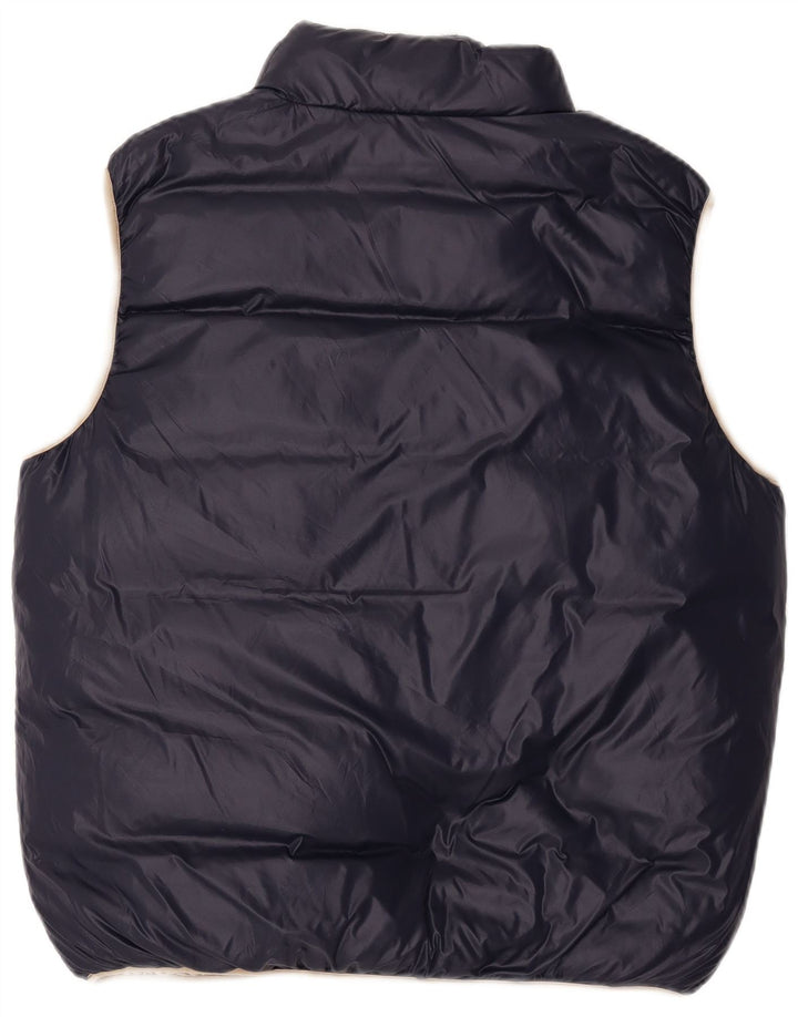 Colete acolchoado reversível masculino North Sails UK 40 grande nylon bege