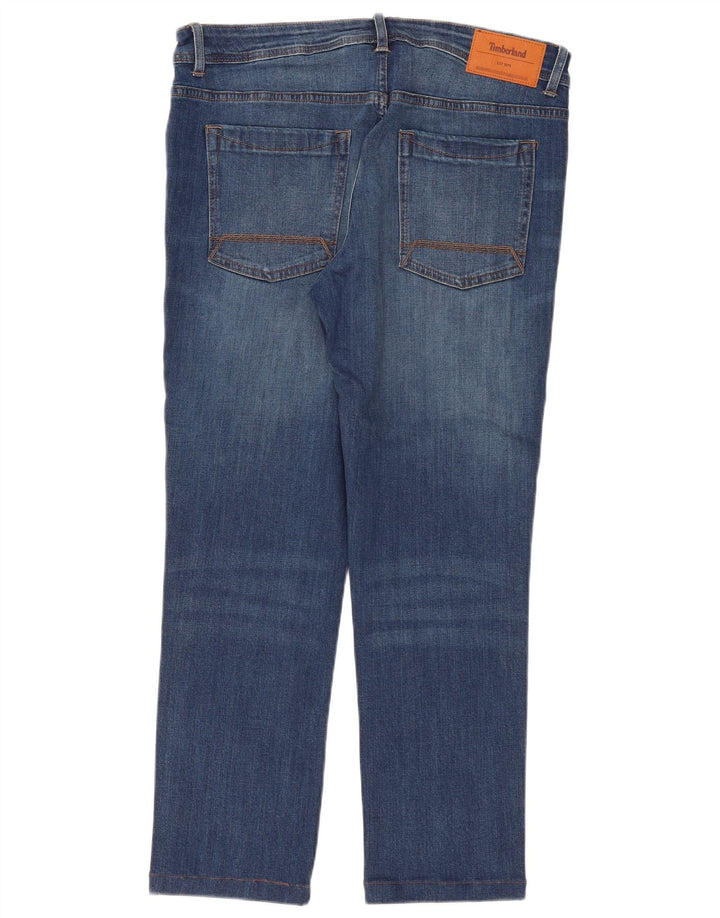 Calça jeans reta feminina Timberland W36 L29 algodão azul