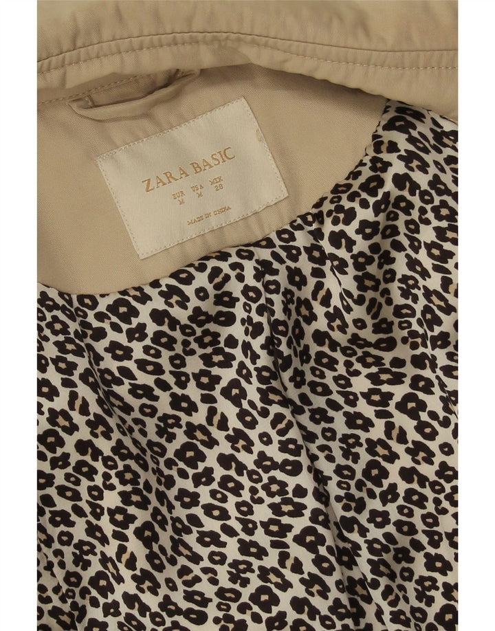 Zara Womens Open Trench Coat UK 14 Médio Bege Poliéster