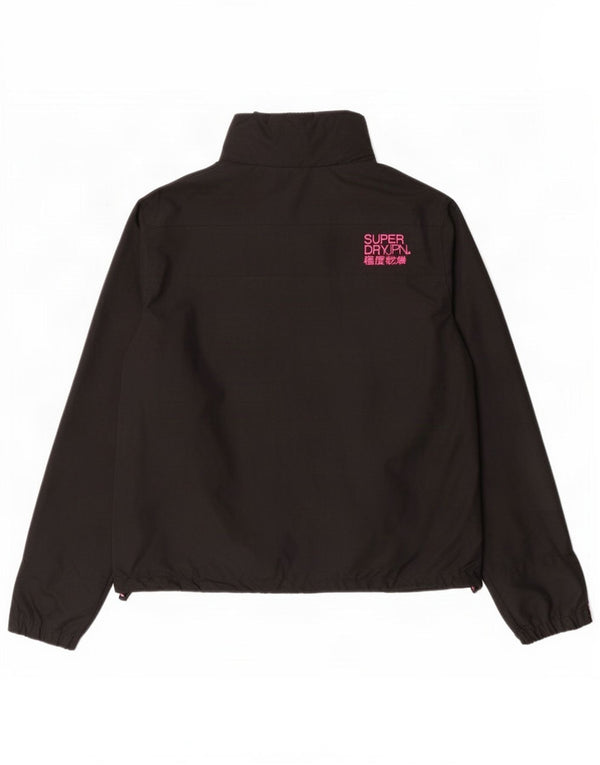 Jaqueta de chuva feminina Superdry The Windcheater UK 18 XL preto nylon