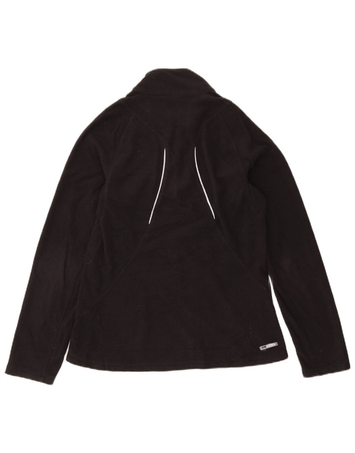 Jumper de lã feminino Puma com zíper e gola UK 12 poliéster preto médio