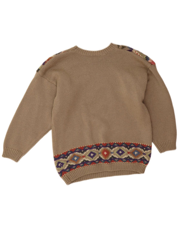 Suéter feminino com gola canoa Together UK 12/14 cinza médio floral