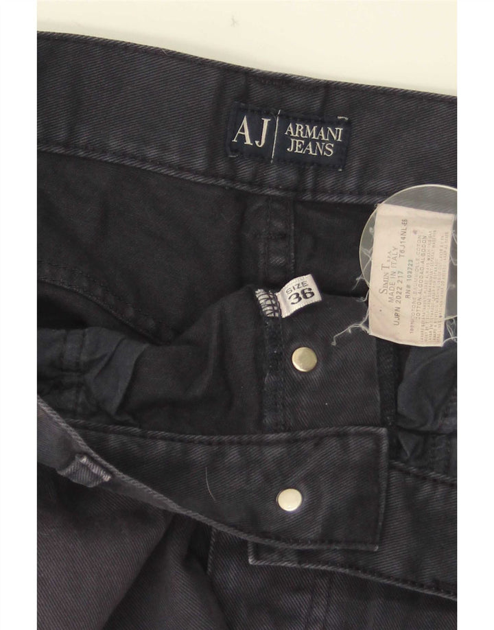 Calça jeans reta masculina Armani W36 L28 algodão azul marinho