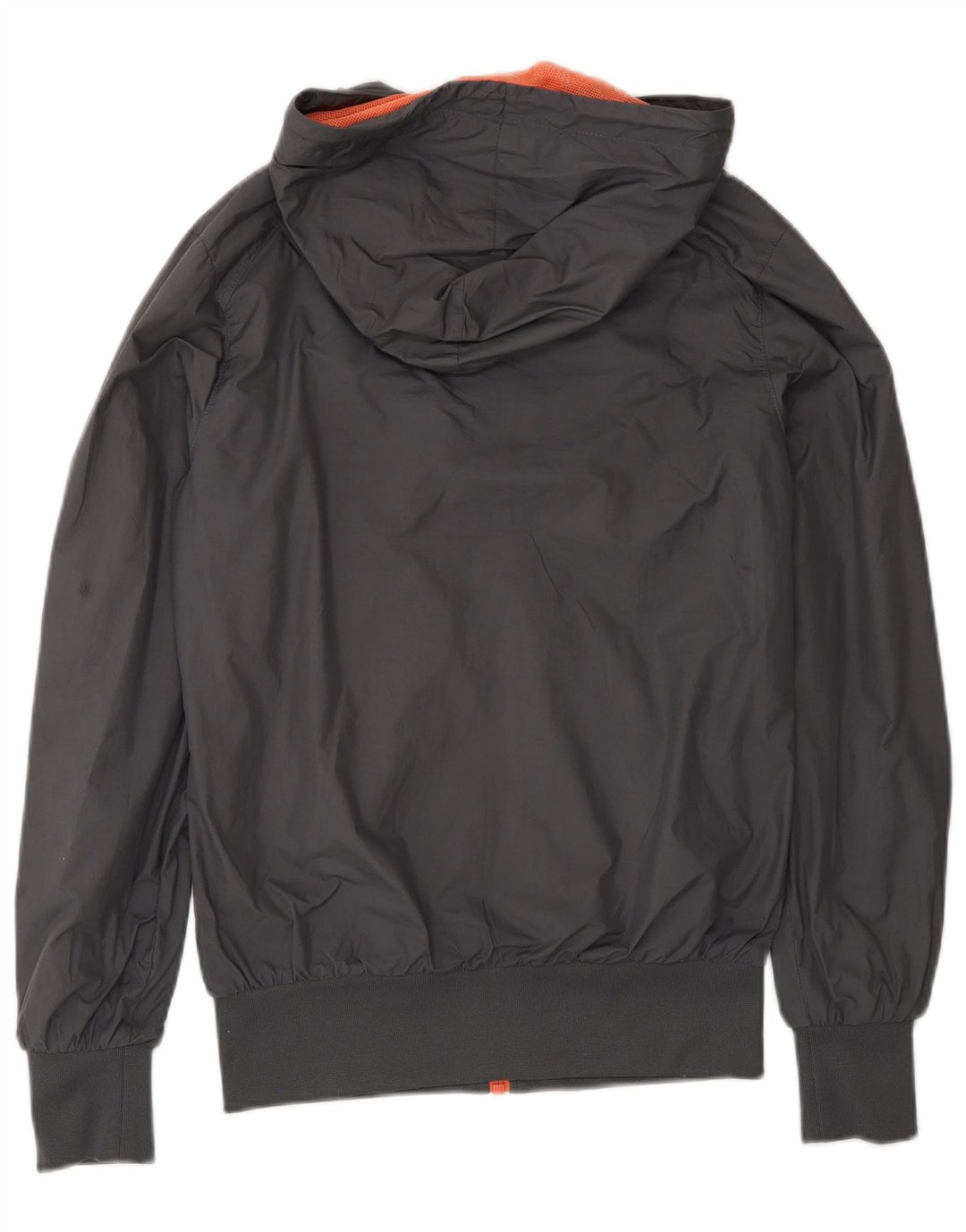 Jaqueta de chuva com capuz feminina Nike UK 10 pequena cinza poliéster esportiva