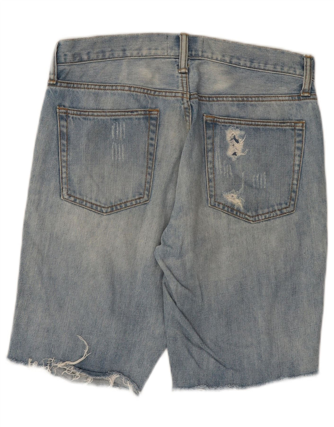 Shorts jeans slim desgastados masculinos GAP W31 algodão azul médio