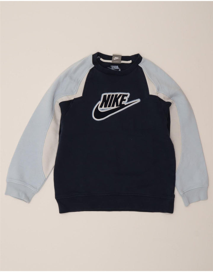 Moletom Nike Menino Jumper 10-11 Anos Médio Azul Marinho Colorblock