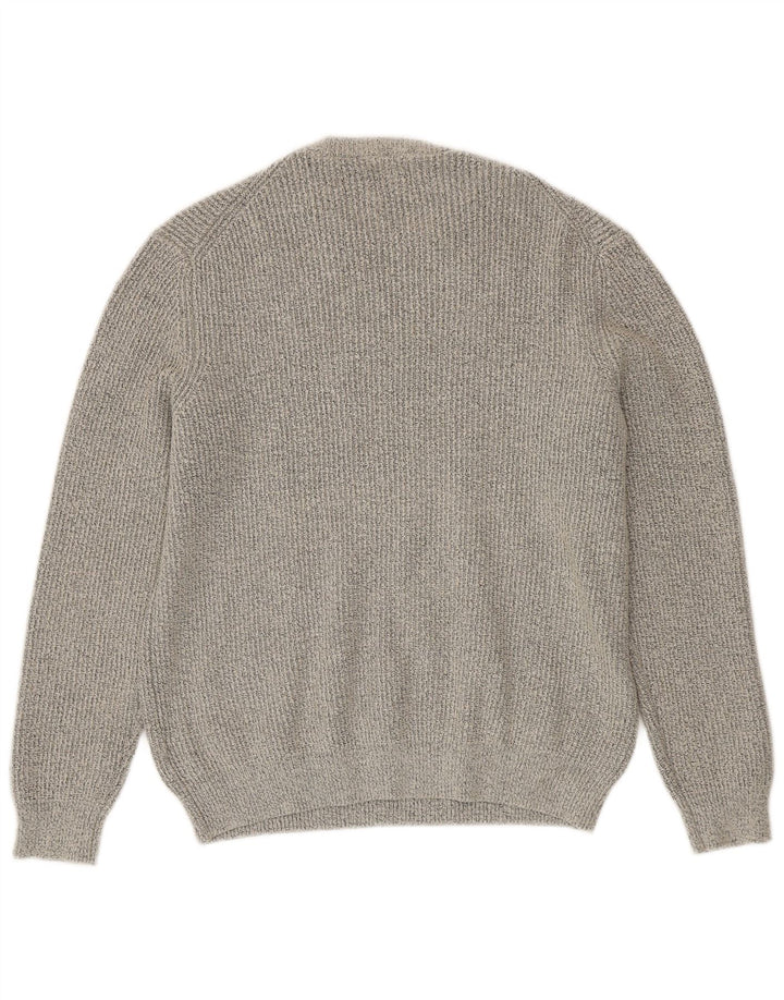 Suéter masculino Marks & Spencer com gola redonda, grande poliamida cinza