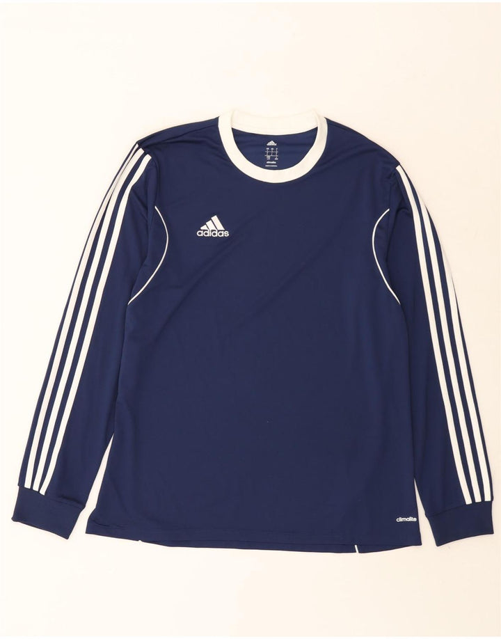 Adidas Mens Climalite Top Manga Longa Grande Poliéster Azul Marinho