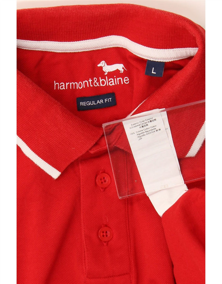 Camisa polo masculina de ajuste regular HARMONT & BLAINE grande algodão vermelho