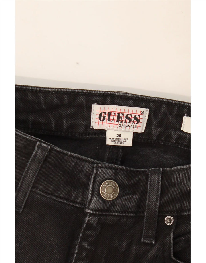 Jeans retos femininos de cintura alta GUESS W26 L26 preto