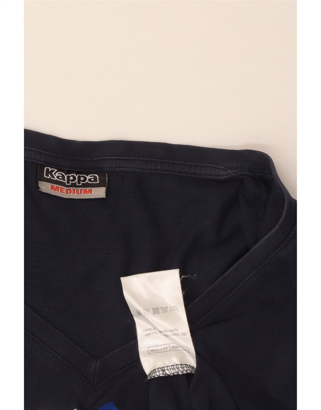 Camiseta feminina KAPPA com estampa gráfica UK 12 algodão azul marinho médio