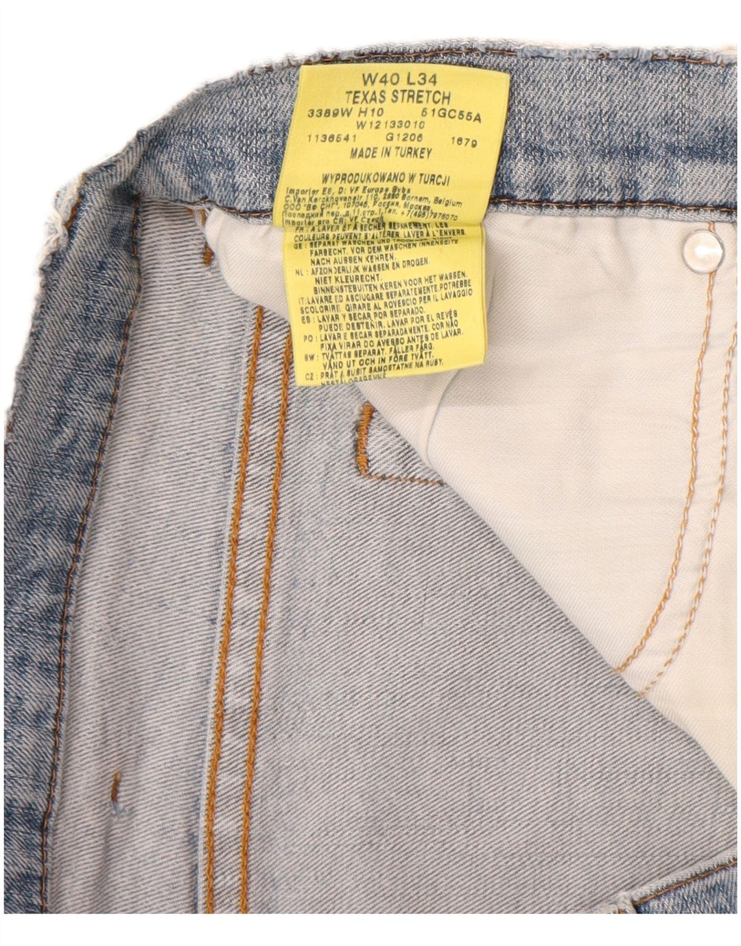 WRANGLER Masculino Texas Stretch Denim Shorts W40 XL Azul Algodão