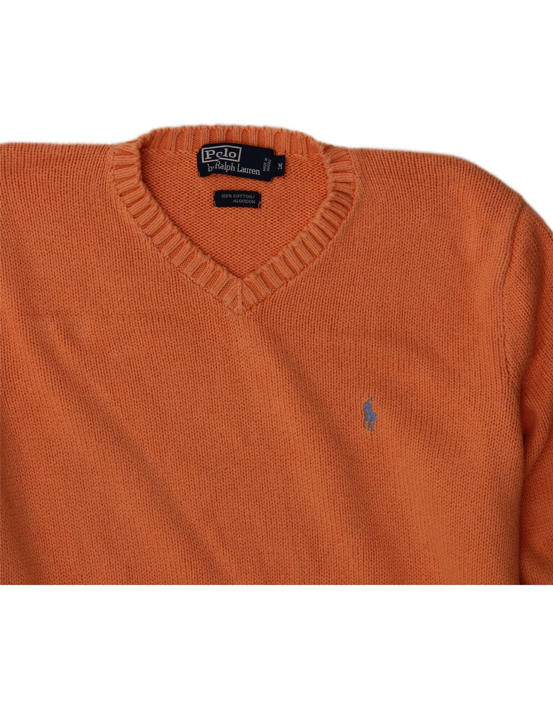 Suéter masculino POLO RALPH LAUREN com decote em V laranja médio