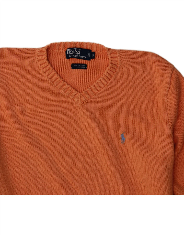 Suéter masculino POLO RALPH LAUREN com decote em V laranja médio
