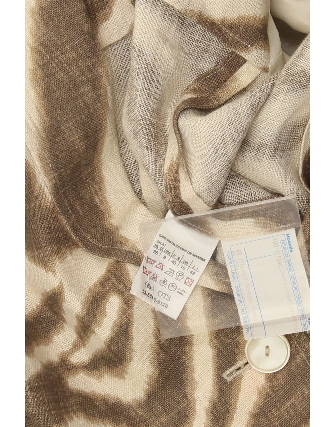 Jaqueta blazer feminina vintage de manga 3/4 grande Reino Unido 10 pequena marrom