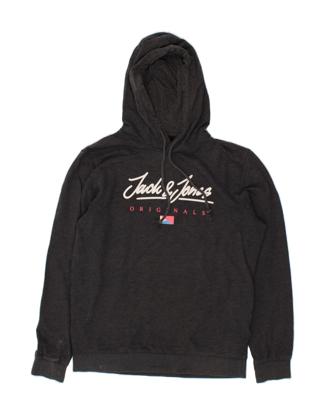 JACK & JONES Mens Graphic Hoodie Jumper Large Grey Cotton Vintage Jack & Jones and Second-Hand Jack & Jones from Messina Hembry 