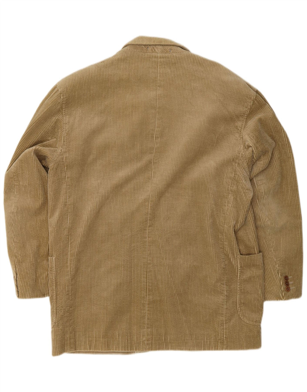Parte dois Jaqueta blazer masculina de veludo cotelê com 3 botões EUA 42 XL algodão bege