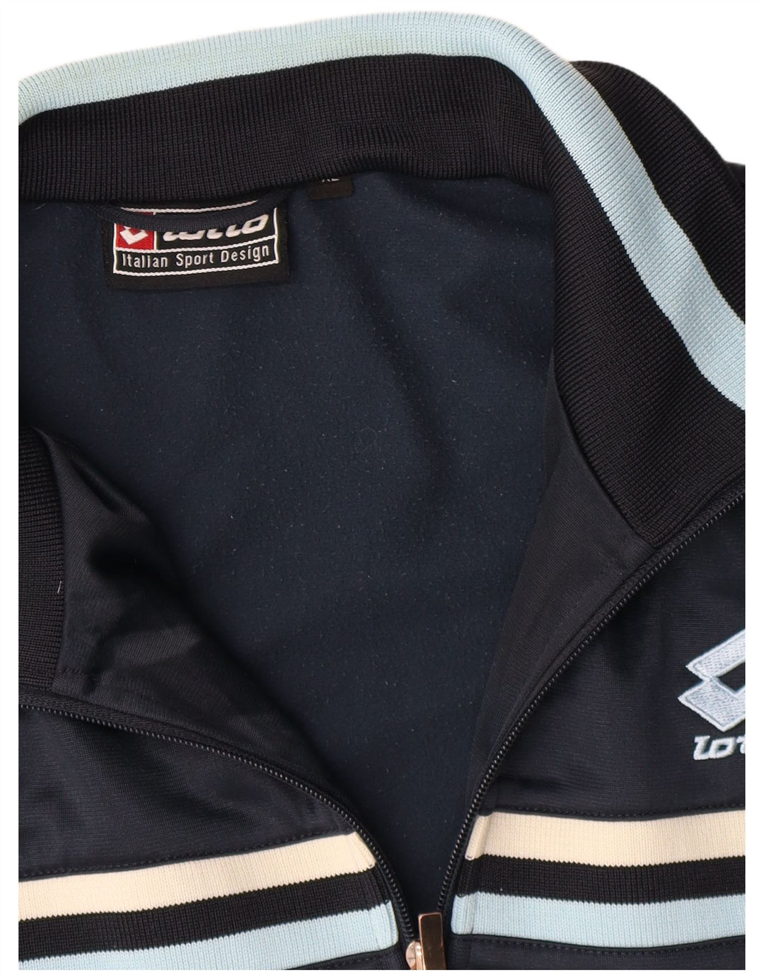 Lotto Womens Tracksuit Top Jacket UK 18 XL azul marinho poliéster listrado