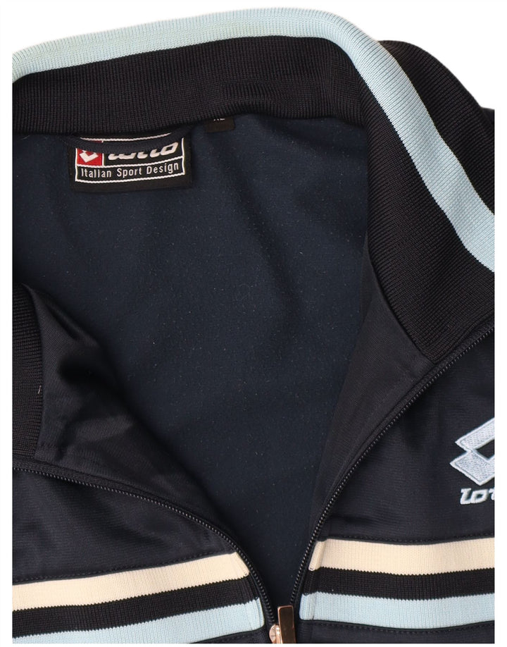 Lotto Womens Tracksuit Top Jacket UK 18 XL azul marinho poliéster listrado