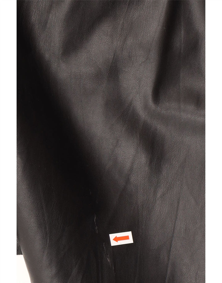 Zara Minissaia feminina de couro sintético médio W28 poliéster preto