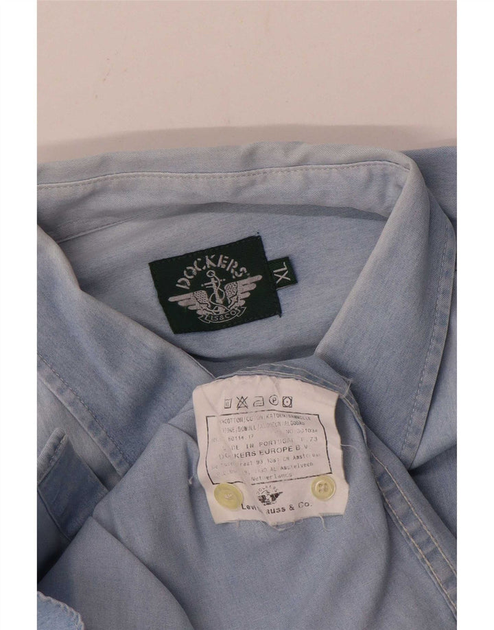 Camisa masculina Dockers XL azul algodão