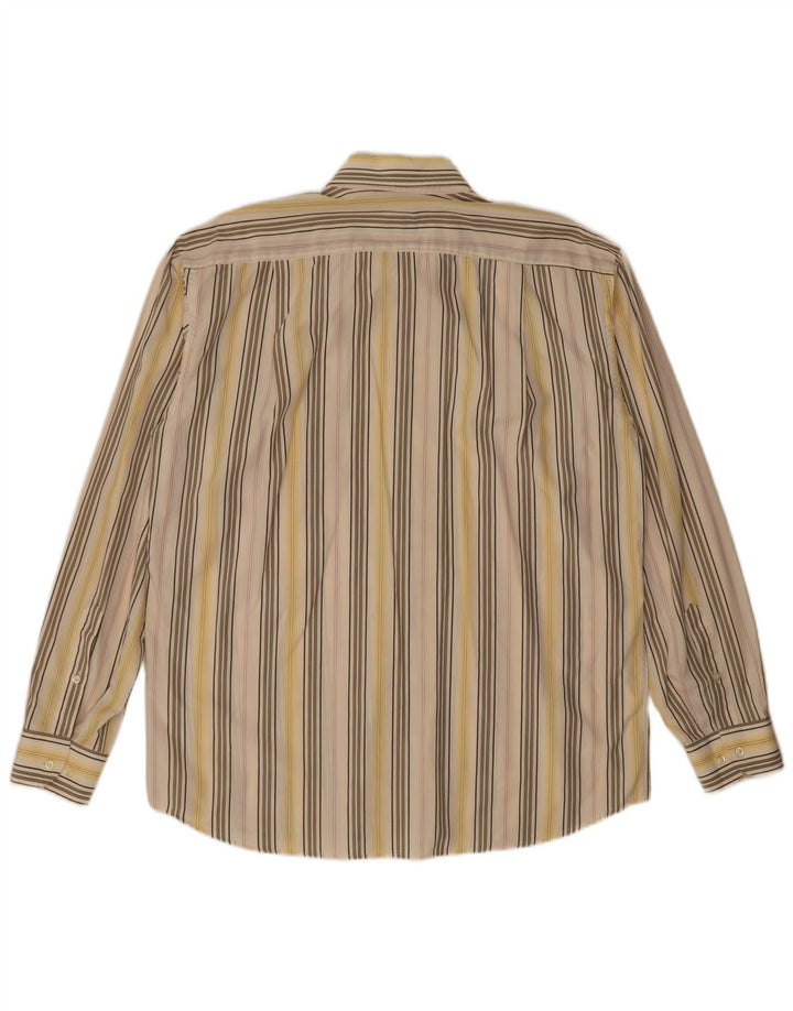 Camisa masculina Roccobarocco tamanho 42 16 1/2 grande listrada amarela