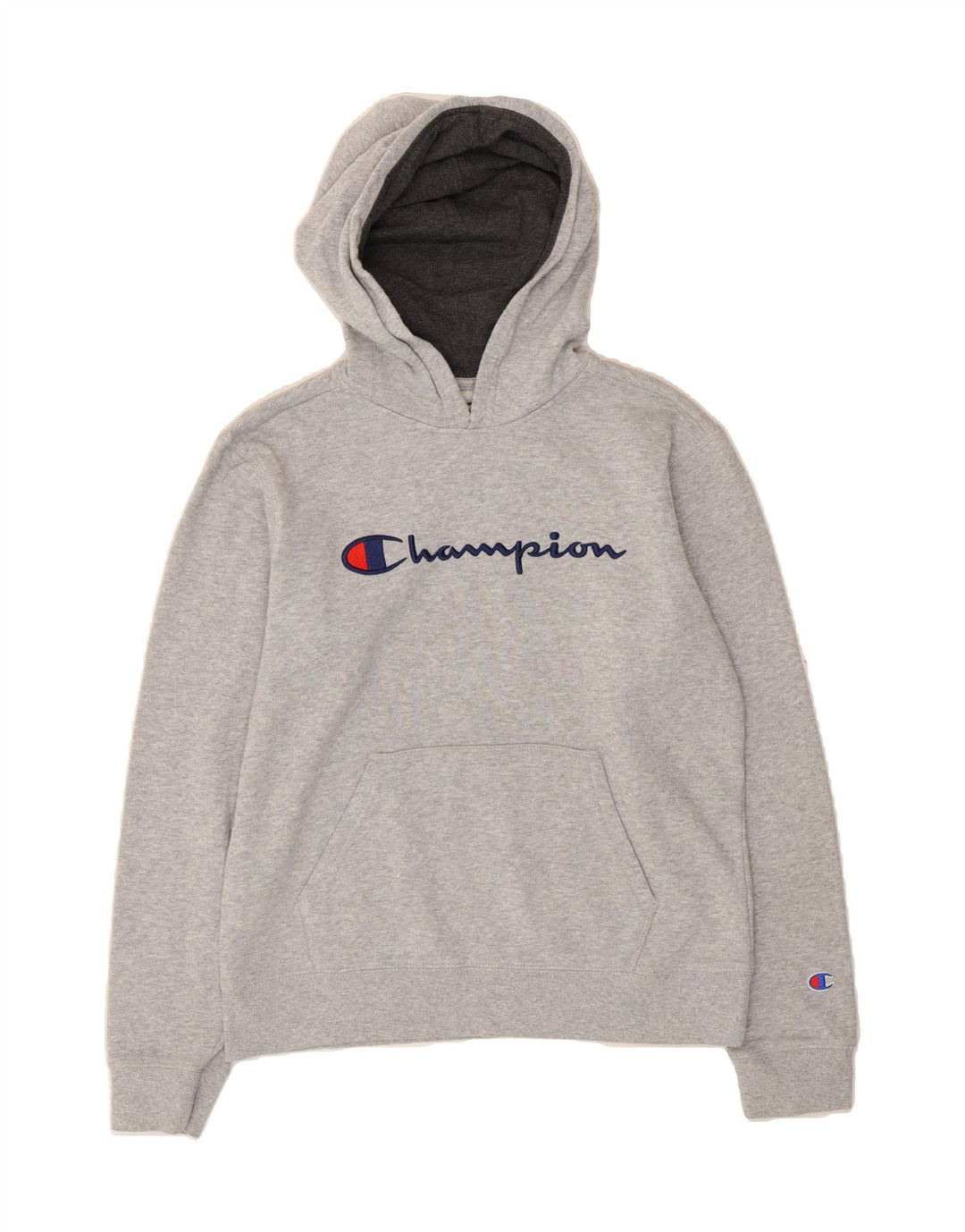 CHAMPION Womens Graphic Hoodie Jumper UK 18 XL Grey Cotton Vintage Champion and Second-Hand Champion from Messina Hembry 