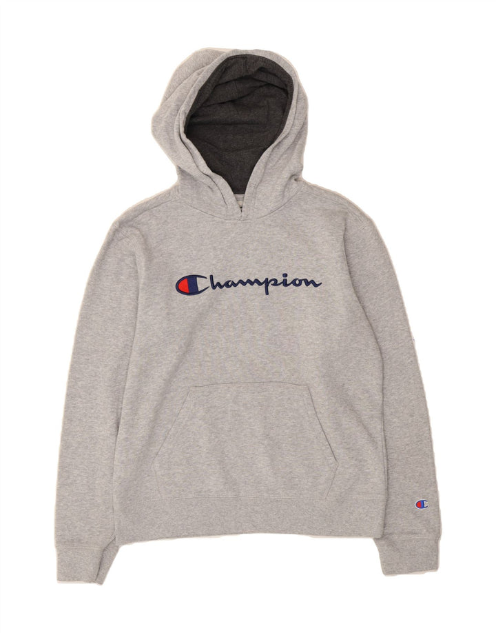 CHAMPION Womens Graphic Hoodie Jumper UK 18 XL Grey Cotton Vintage Champion and Second-Hand Champion from Messina Hembry 