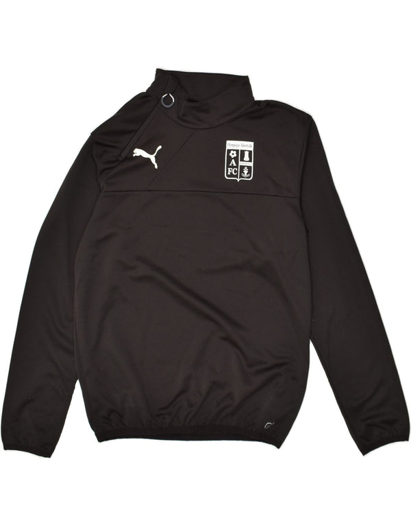 PUMA Mens Graphic Pullover Treino Top Pequeno Poliéster Preto
