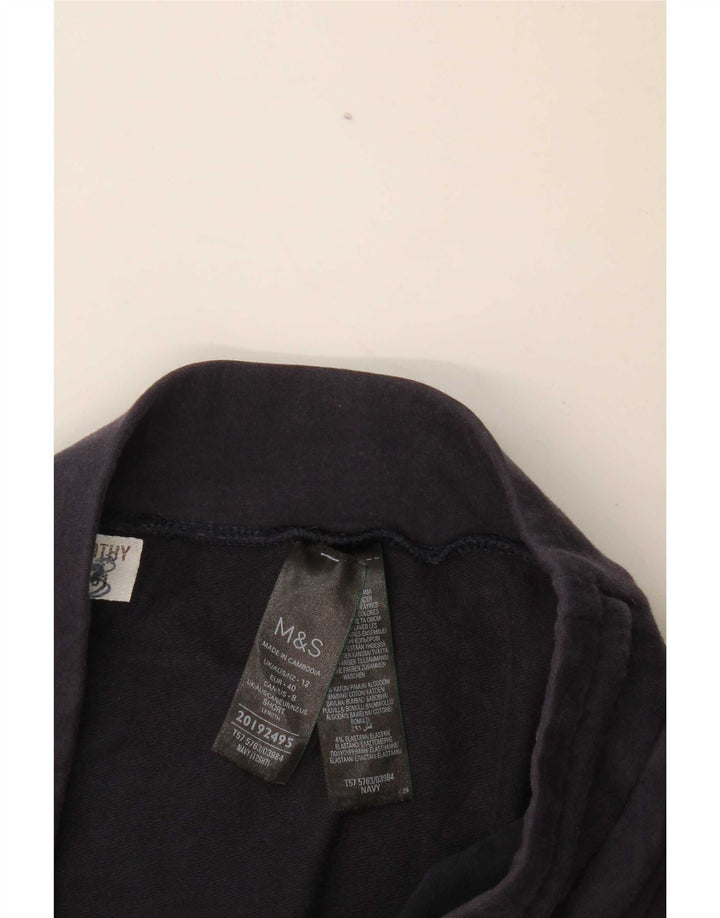 Calça de treino feminina Marks & Spencer Reino Unido 12 algodão azul marinho médio