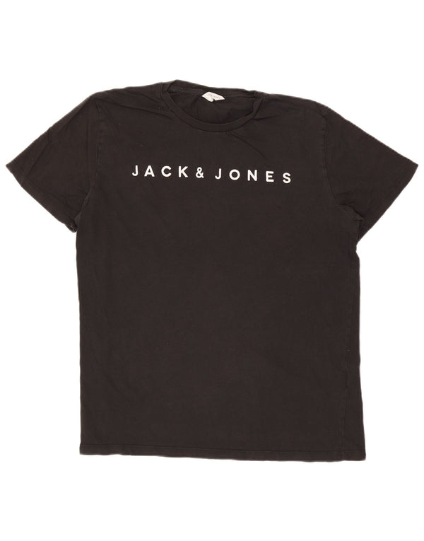 Camiseta gráfica masculina Jack & Jones Top XL algodão preto