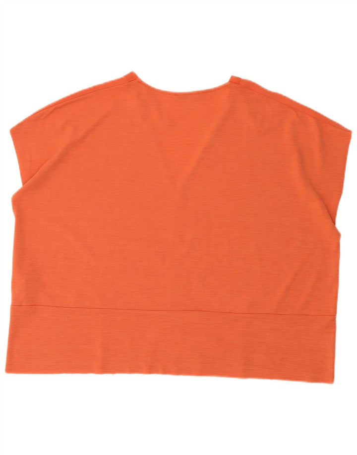 Zara Blusa Oversized Feminina UK 16 Grande Laranja Poliéster