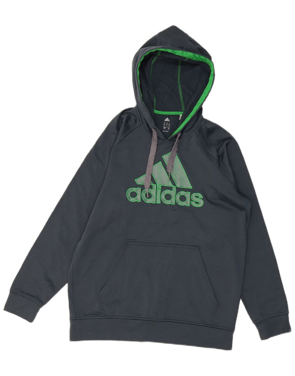 ADIDAS Mens Graphic Hoodie Jumper Grande Poliéster Azul Marinho