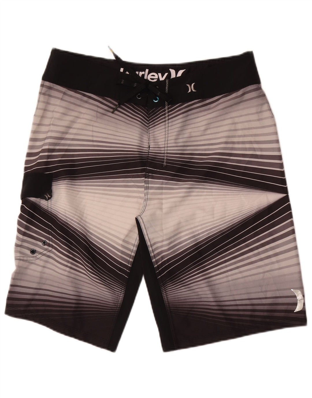 Shorts de natação masculino Harley médio poliéster listrado multicolorido