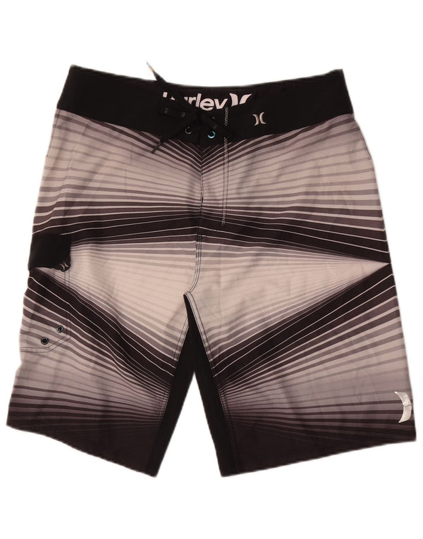 Shorts de natação masculino Harley médio poliéster listrado multicolorido
