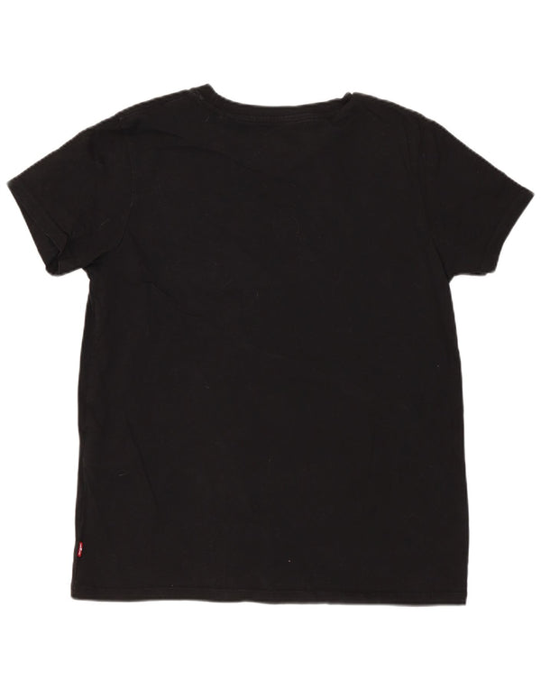 Camiseta feminina gráfica Levi's Top UK 10 pequeno algodão preto