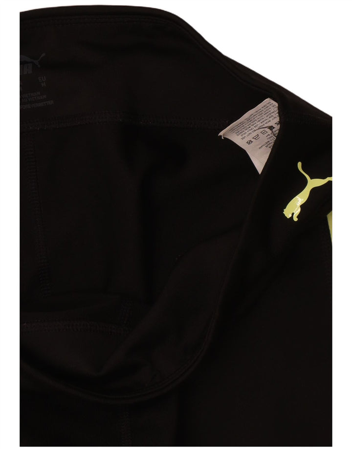Puma Womens Graphic Leggings UK 12 Médio Preto Colourblock Nylon